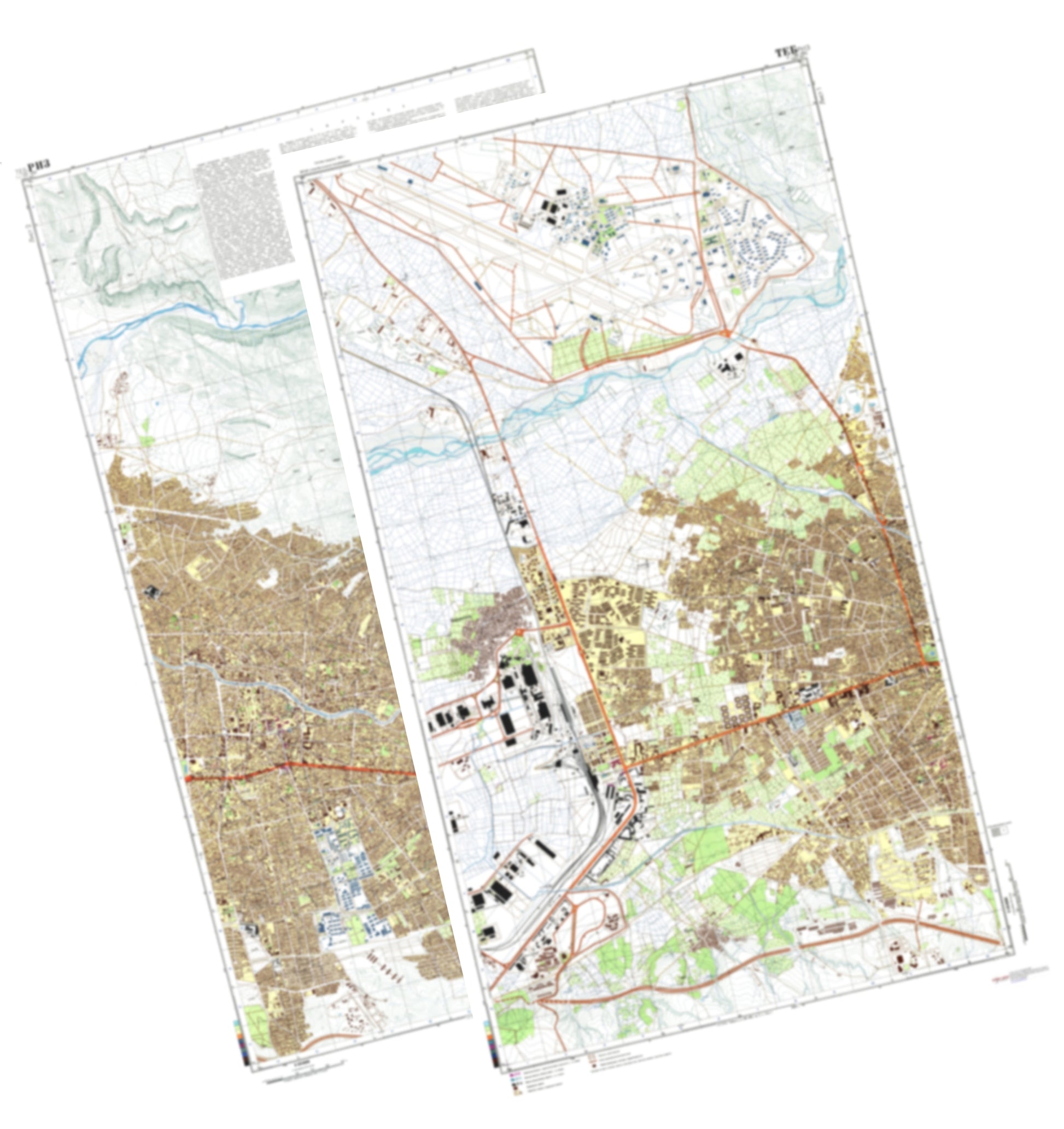 Tabriz (Iran) 2-Sheet Set - Soviet Military City Plans