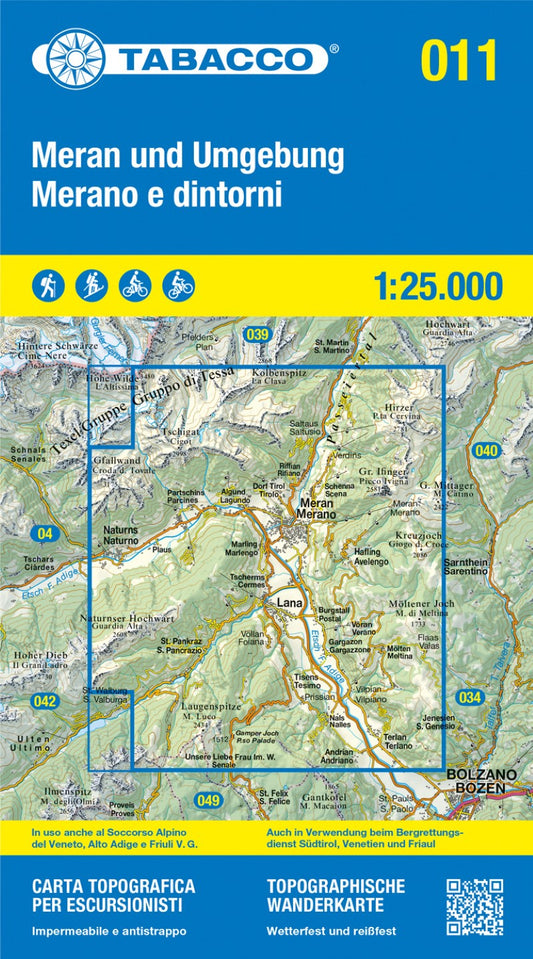 Merano e dintorni/Meran und Umgebung Topographic Hiking Map 1:25,000