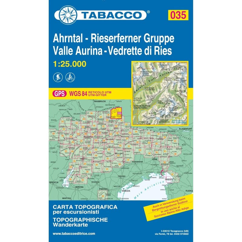 Ahrntal - Rieserferner Gruppe - Valle Aurina - Vedrette di Ries Hiking Map (#35)