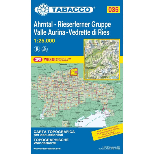 Ahrntal - Rieserferner Gruppe - Valle Aurina - Vedrette di Ries Hiking Map (#35)