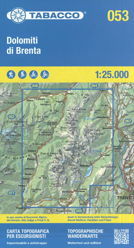 Dolomiti di Brenta Topographic Hiking Map 1:25,000