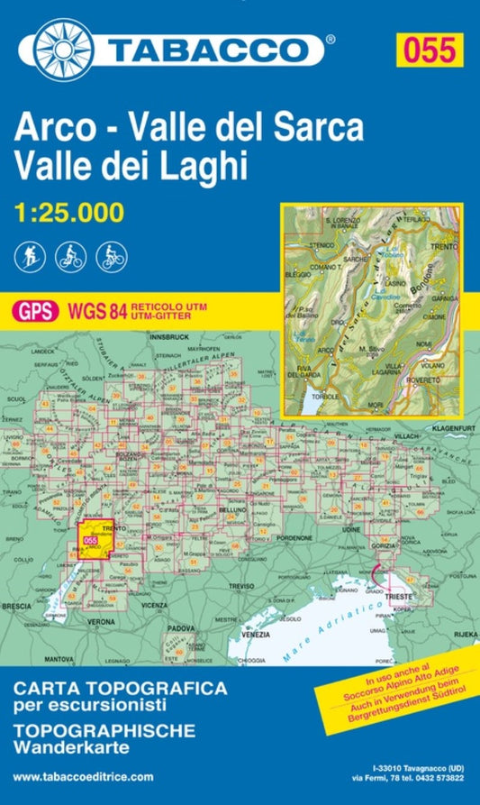 Hiking map # 55 - Sarca Valley, Arco & Riva del Garda (Italy)