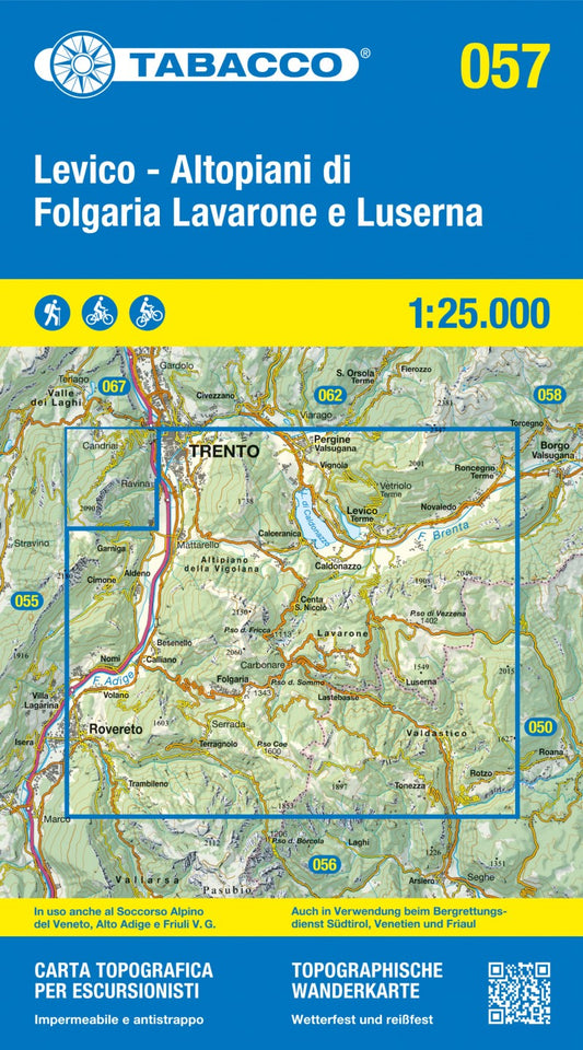 Dolomites Hiking map #57 : Levico Altopiani di Folgaria Lavarone e Luserna