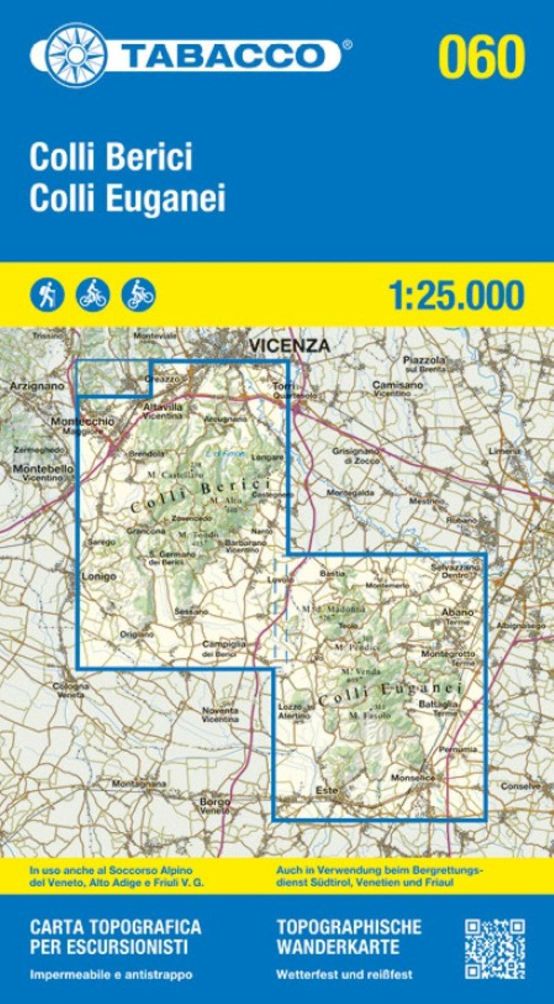 Colli Euganei, Abano e Montegrotto Terme Topographic Hiking map #60