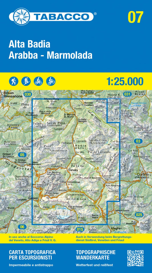 Alta Badia -Arabba - Marmolada Topographic Hiking Map 1:25,000