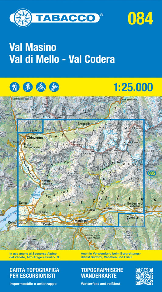 Val Masino Val di Mello - Val Codera Topographic Hiking Map 1:25,000