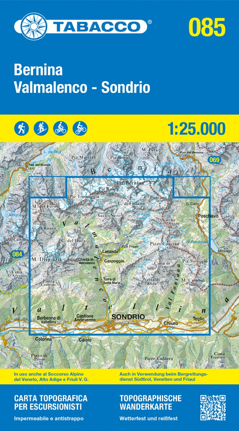 Bernina Val Malenco - Sondrio Topographic Hiking Map 1:25,000