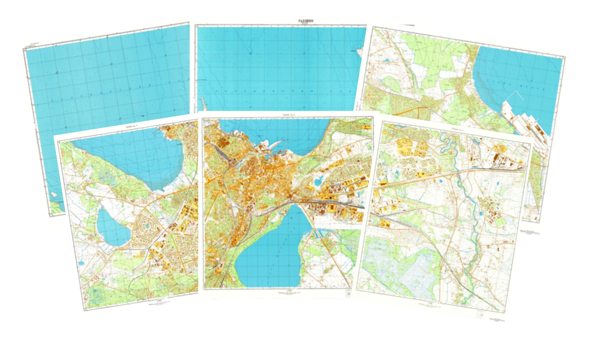 Tallinn (Estonia) 6-Sheet Map Set - Soviet Military City Plans