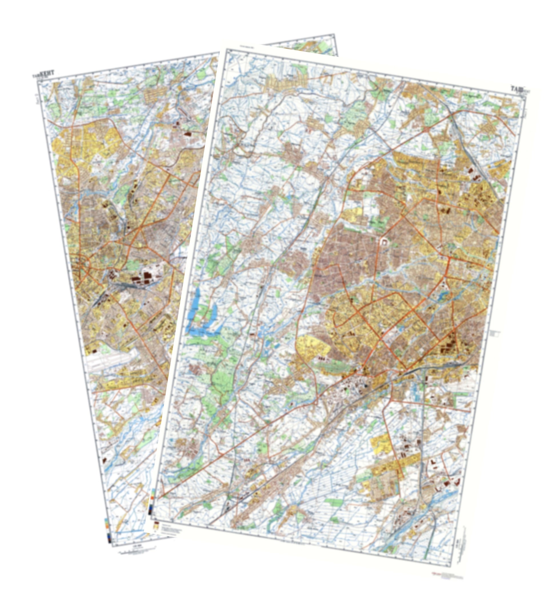 Tashkent (Uzbekistan) 2-Sheet Set - Soviet Military City Plans