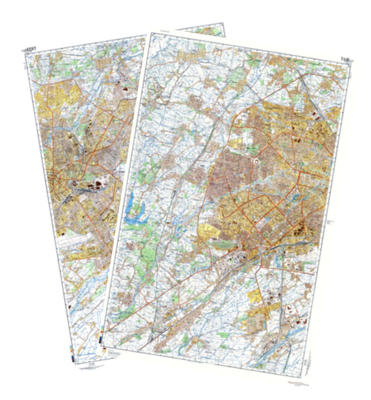 Tashkent (Uzbekistan) 2-Sheet Set - Soviet Military City Plans