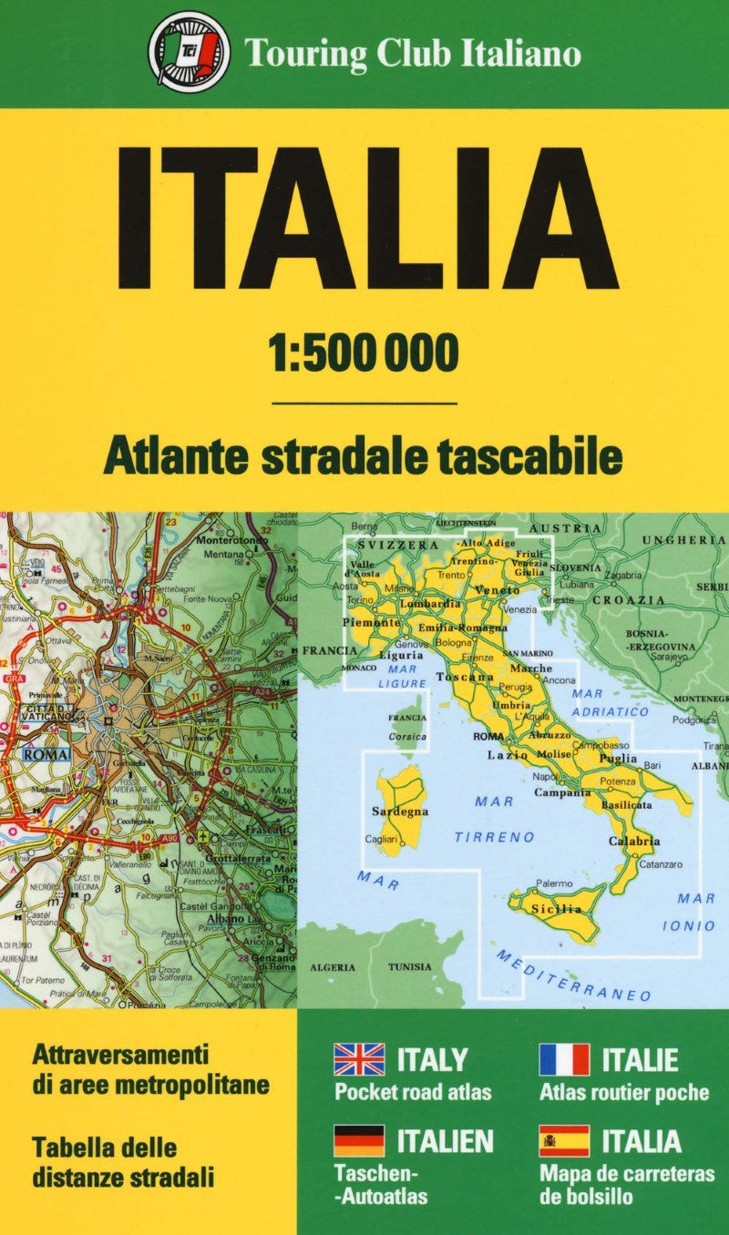 Italia : atlante stradale tascabile 1:500 000 = Italy : pocket road atlas 1:500,000