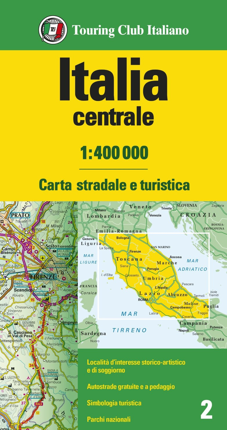 Italia Centrale 1:400.000 = Central Italy and Isands 1:400,000