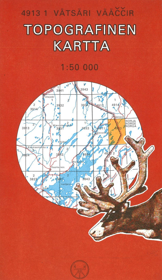 Vatsari Vaaccir - Finland 1:50,000 Topographic Map Sheet #4913-I