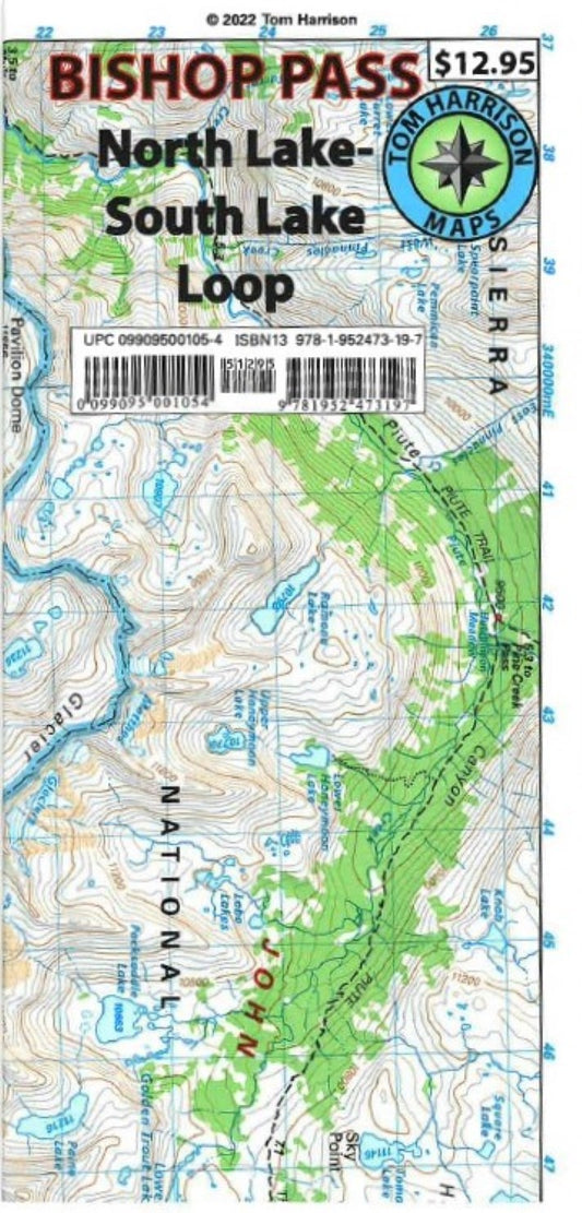 Bishop Pass hiking map