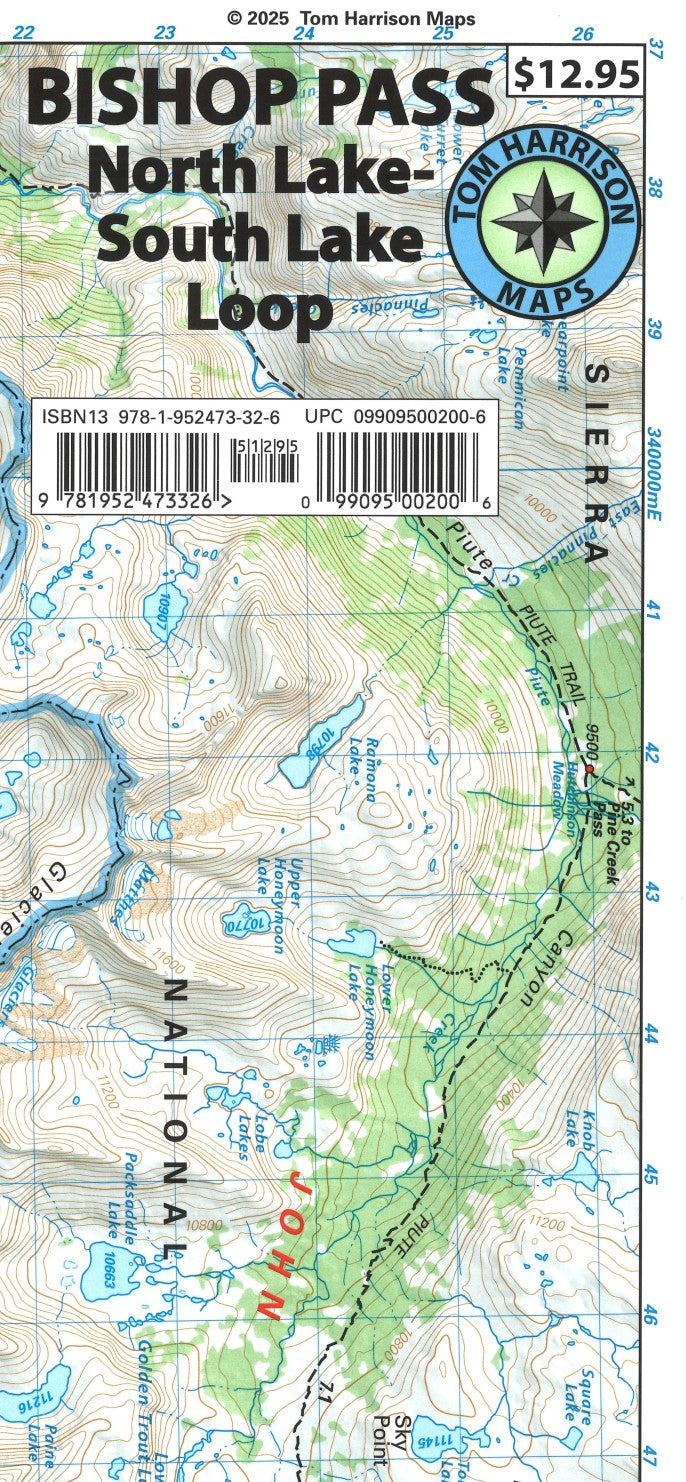 Bishop Pass hiking map