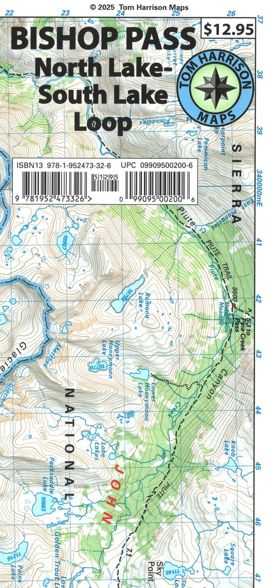 Bishop Pass hiking map