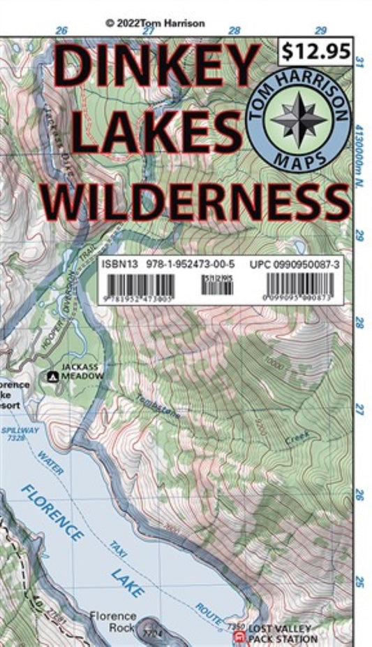 Dinkey Lakes Wilderness, California Trail Map