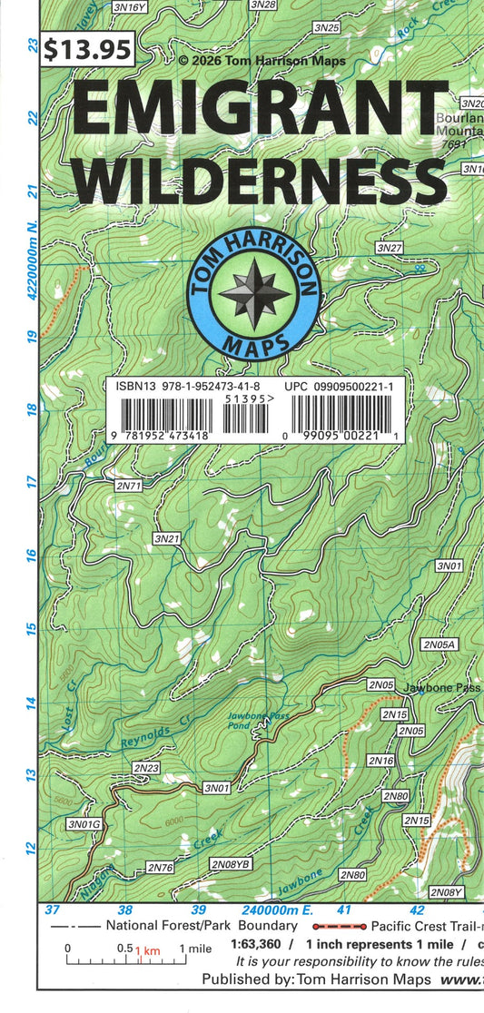 Emigrant Wilderness Trail Map