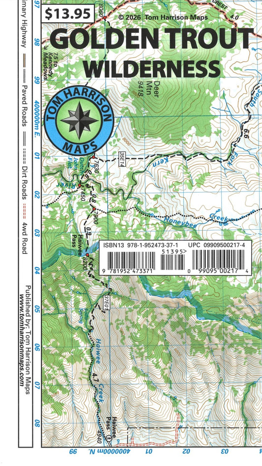Golden Trout Wilderness Hiking Map