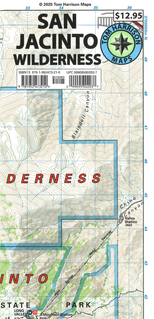 San Jacinto Wilderness, California Topographic Hiking Map