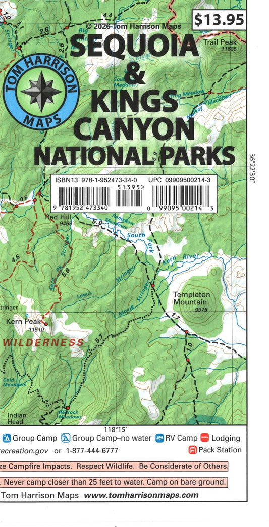 Sequoia & Kings Canyon National Parks Recreation Map