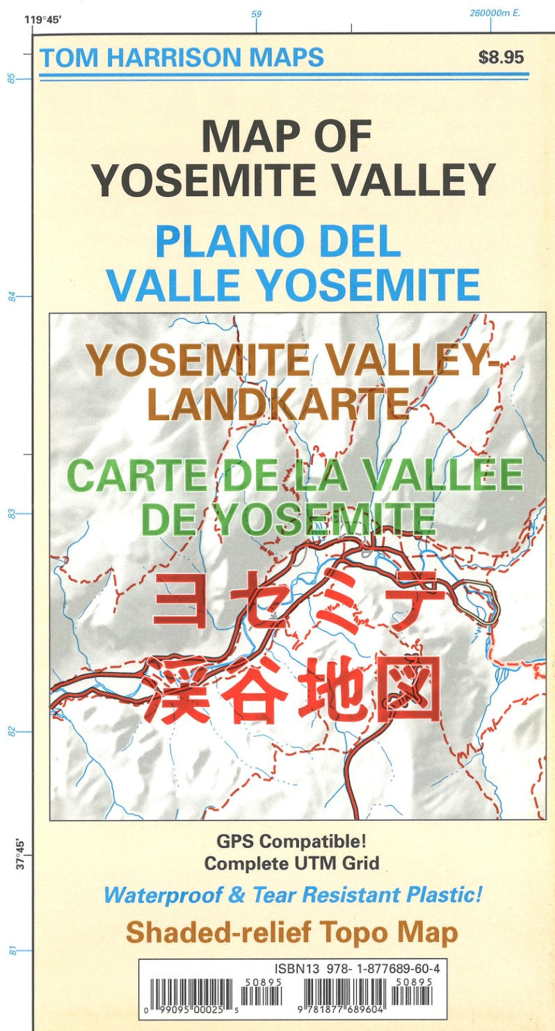 Carte de la Vallee de Yosemite = Map of Yosemite Valley = Plano del Valle Yosemite = Yosemite Valley-landkarte