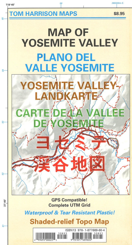 Carte de la Vallee de Yosemite = Map of Yosemite Valley = Plano del Valle Yosemite = Yosemite Valley-landkarte