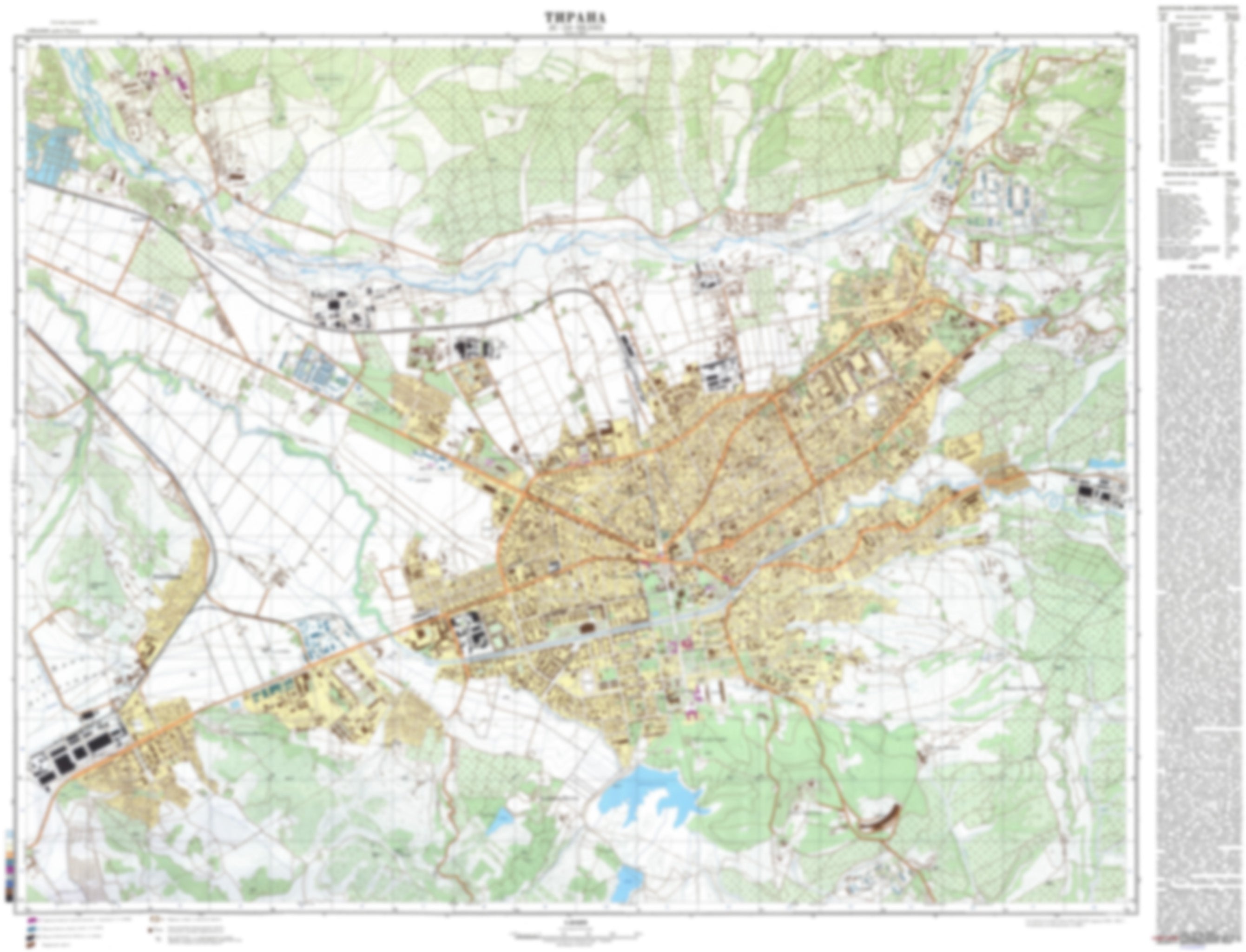Tirane (Albania) - Soviet Military City Plans – Longitude Maps