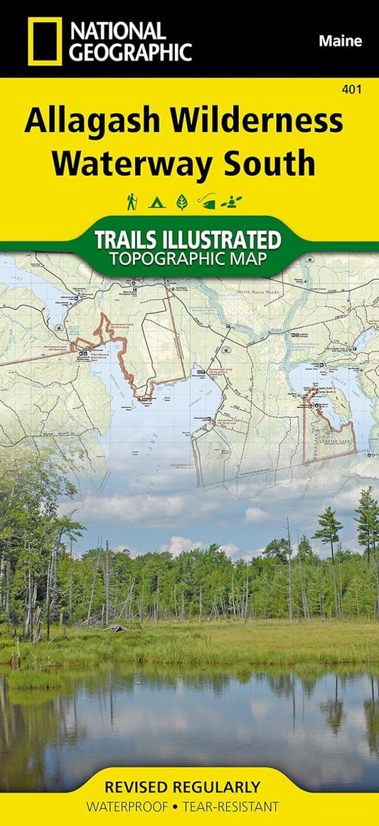 Allagash Wilderness Waterway, South, Maine, Map 401