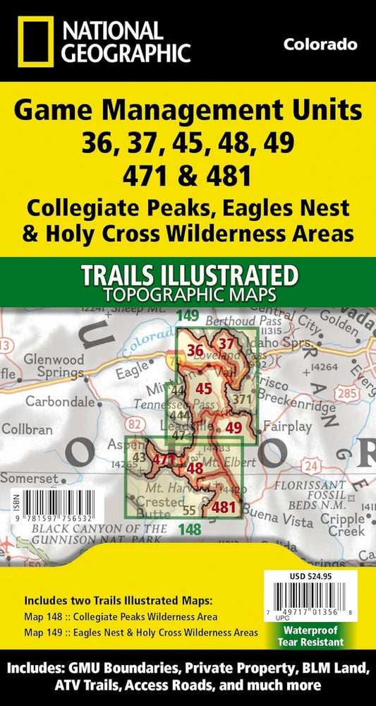 Collegiate Peaks, Eagles Nest, and Holy Cross Wilderness Areas GMU [Map Pack Bundle]