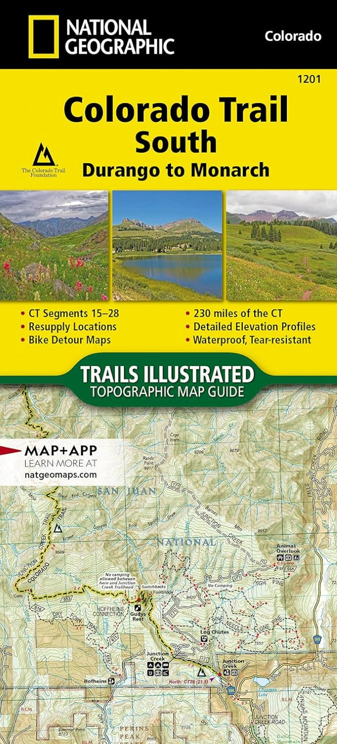 Colorado Trail South, Durango to Monarch Map