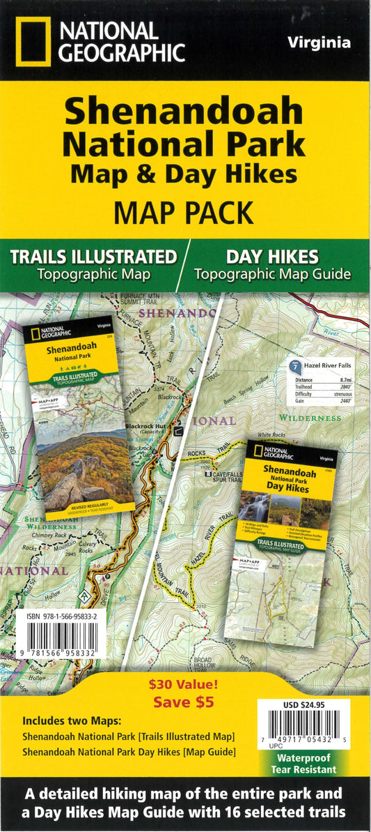 Shenandoah National Park Map & Day Hikes [Map Pack Bundle]