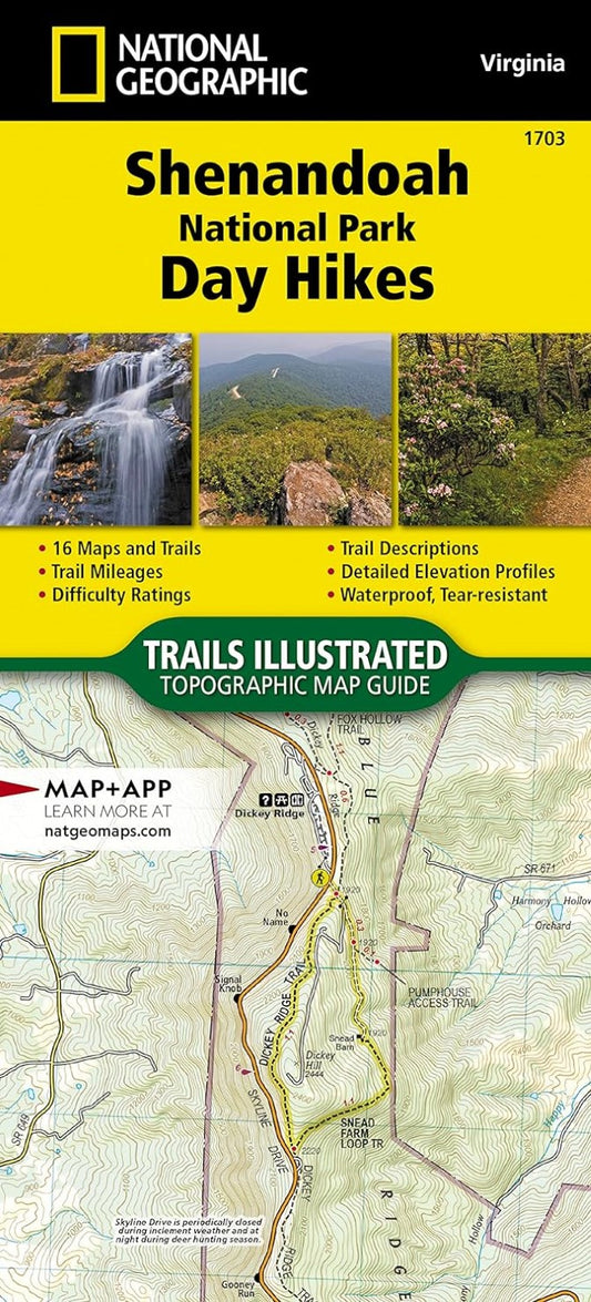 Shenandoah National Park Day Hikes Map #1703