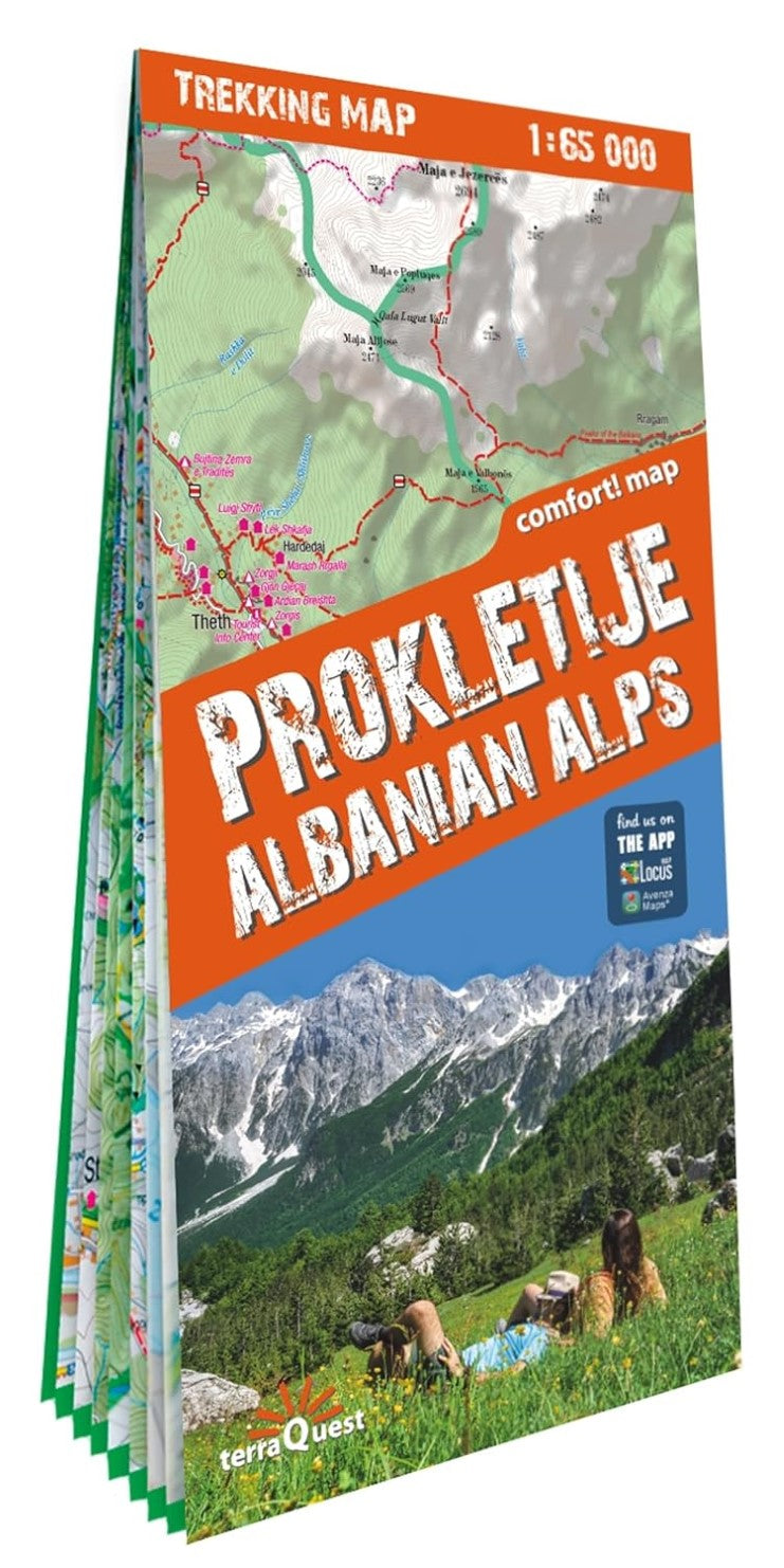 Prokletije / Durmitor / Albanian & Montenegro Alps Laminated Trekking Map