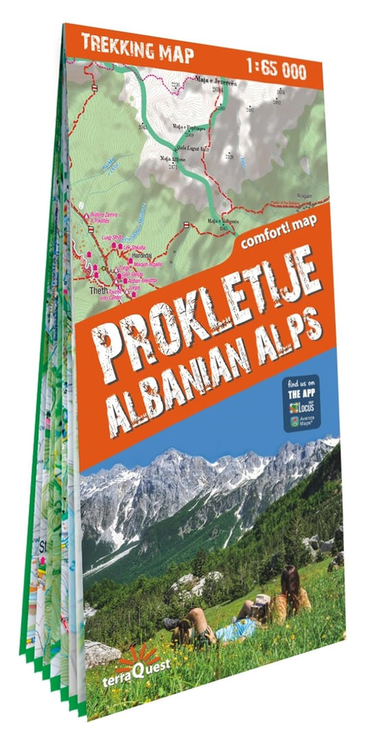 Prokletije / Durmitor / Albanian & Montenegro Alps Laminated Trekking Map