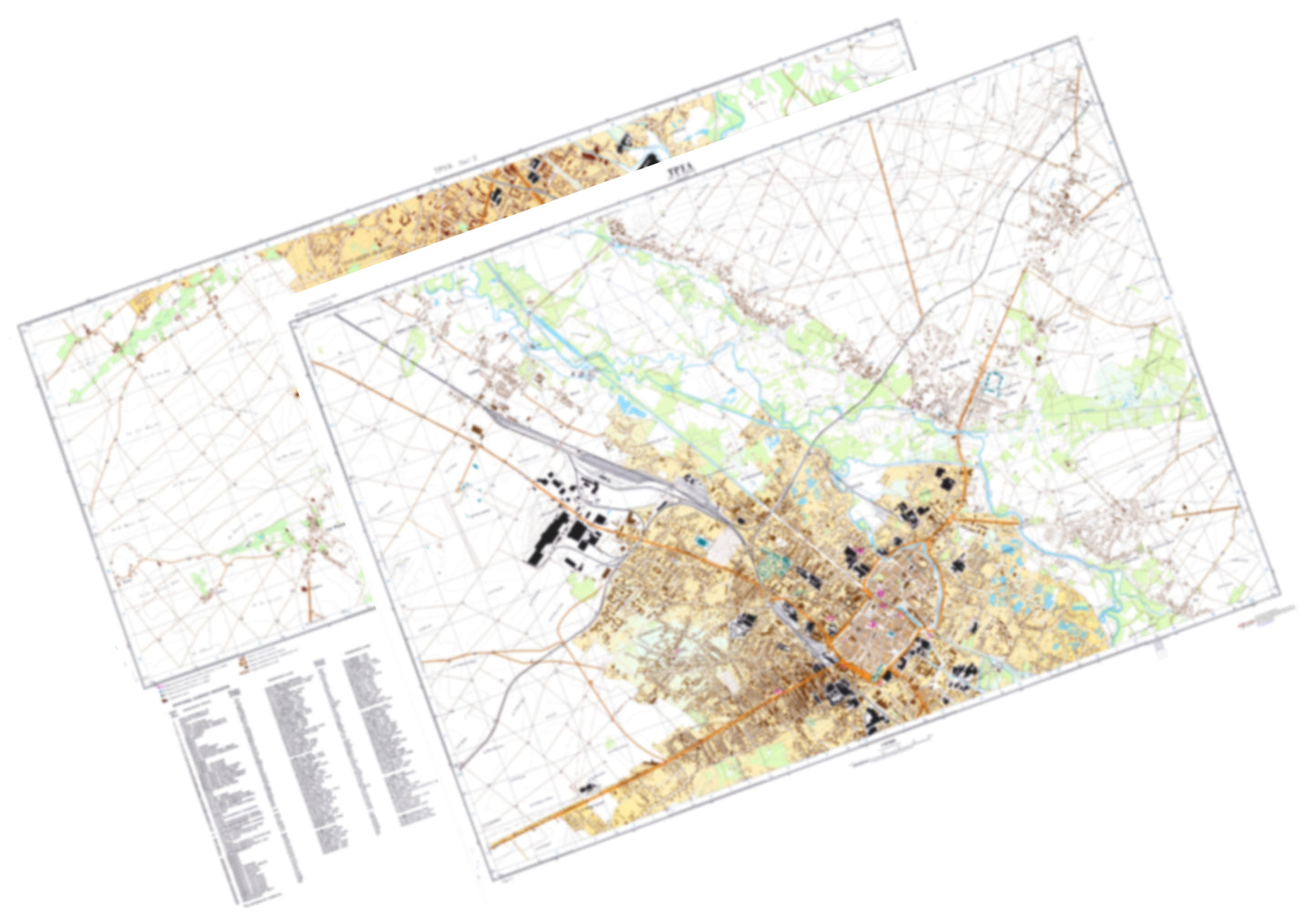 Troyes (France) 2-Sheet Set - Soviet Military City Plans