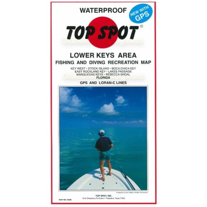 Top Spot Fishing Map N209, Lower Keys Area