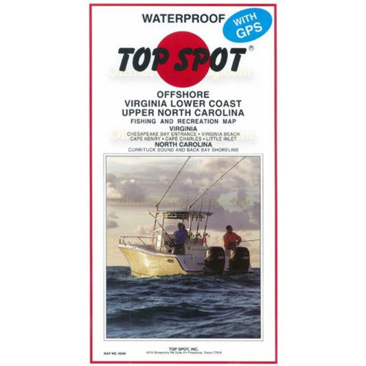 Top Spot Fishing Map N244, Virginia - North Carolina Offshore