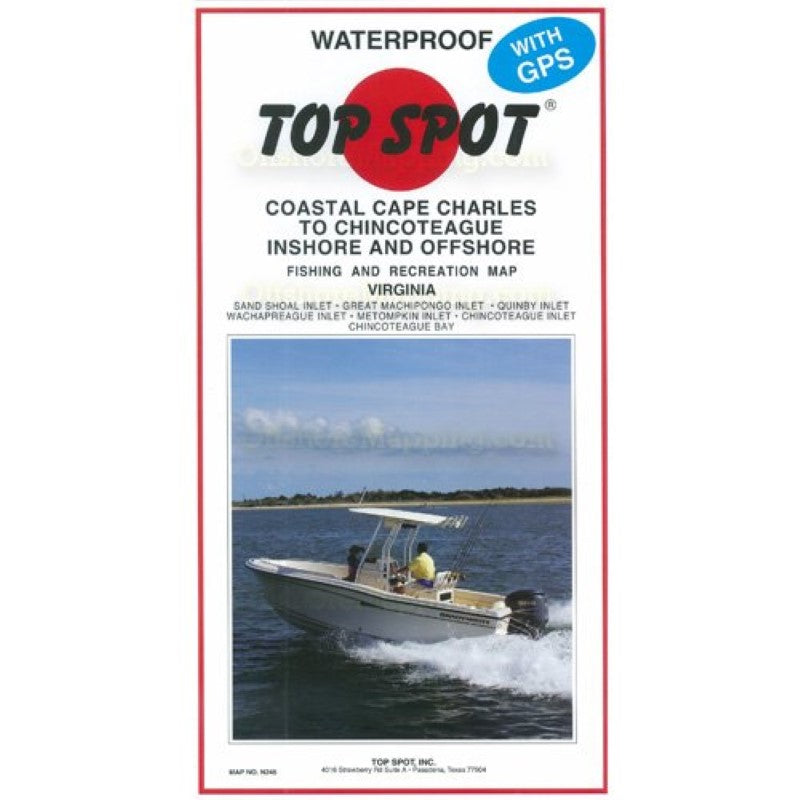 Top Spot Fishing Map N245, Virginia, Cape Charles to Chincoteague Inshore - Offshore