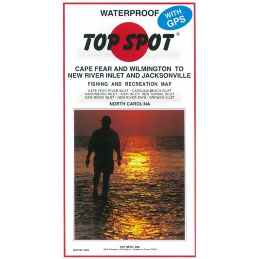 Top Spot Fishing Map N255, Cape Fear to Jacksonville, North Carolina