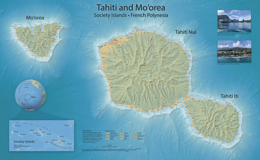 Tahiti and Moorea - Laminated
