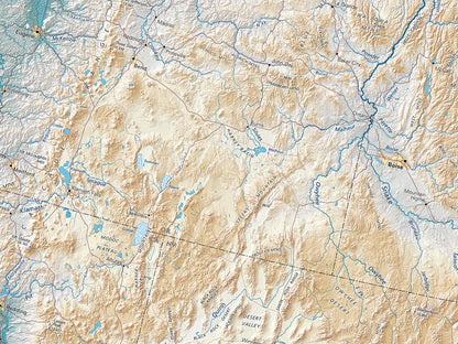 The American West Elevation Tints Fine Art Print Map