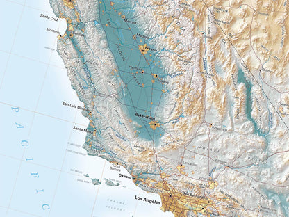 The American West Elevation Tints Fine Art Print Map