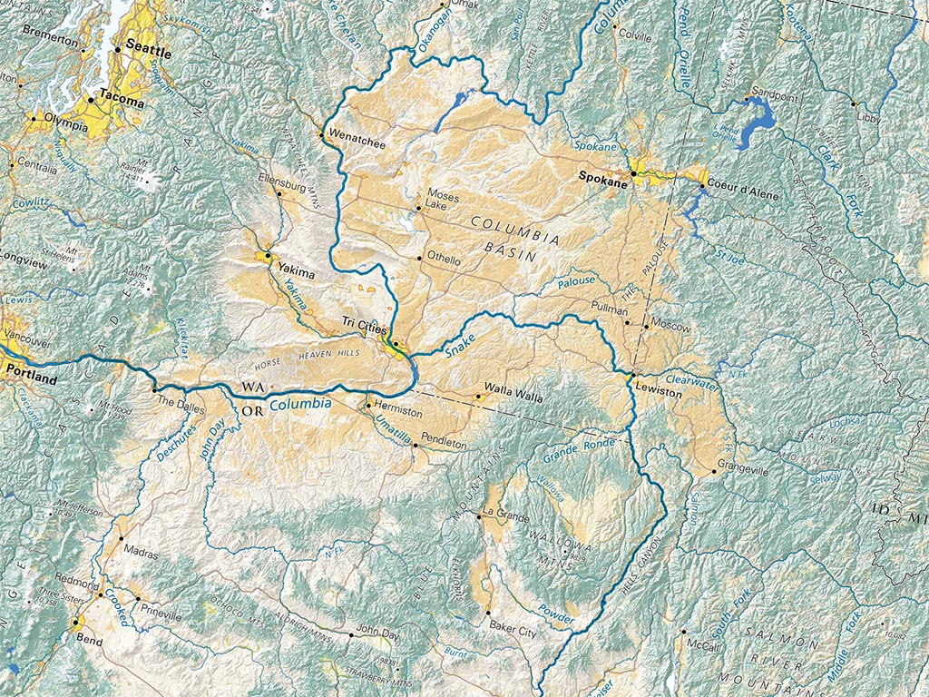 The American West Land Cover Fine Art Print Map