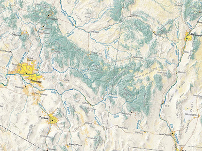 The American West Land Cover Fine Art Print Map