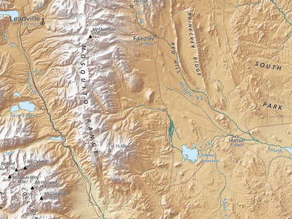 The Colorado Rockies Elevation Tints Fine Art Print Map