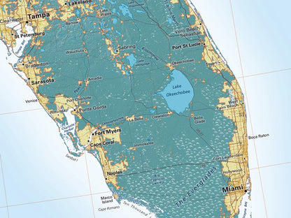 The East Coast Elevation Tints Fine Art Print Map