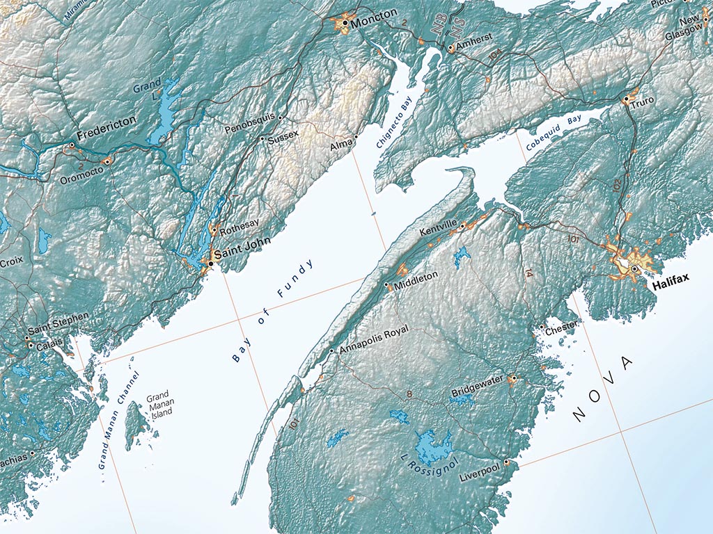 The East Coast Elevation Tints Fine Art Print Map