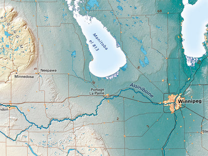 The Northern Plains Elevation Tints Fine Art Print Map