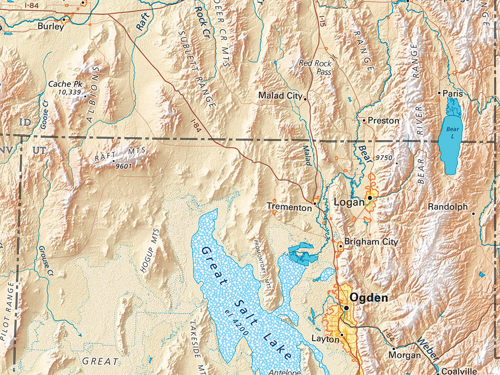 The Northern Rockies Elevation Tints Fine Art Print Map